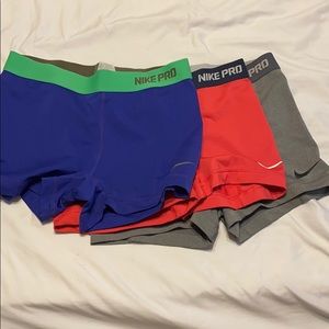 Women’s Nike Pro Spandex Shorts 3 Pack